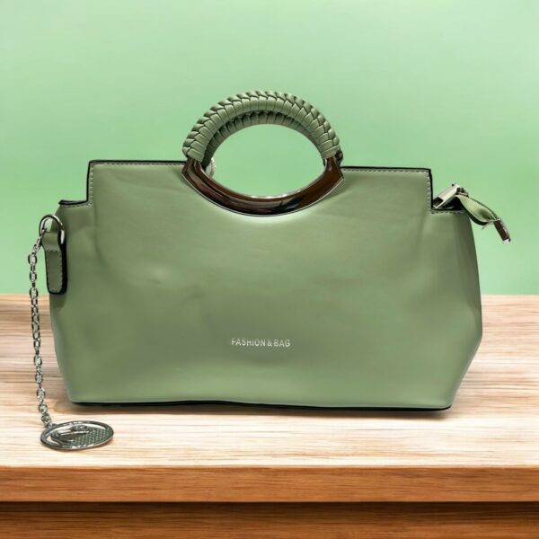 Elegant Metallic Handle Shoulder Bag - Image 15