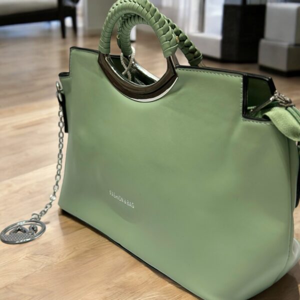 Elegant Metallic Handle Shoulder Bag - Image 13