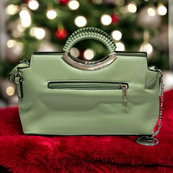 Elegant Metallic Handle Shoulder Bag - Image 12