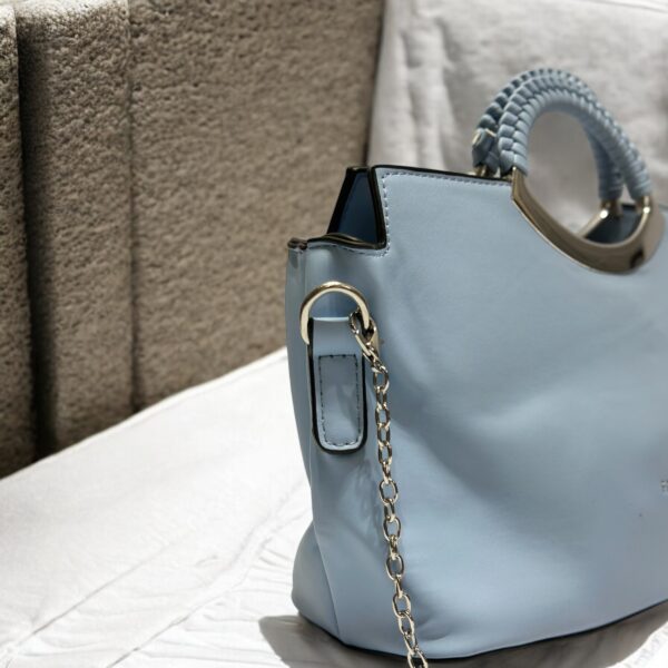 Elegant Metallic Handle Shoulder Bag - Image 9