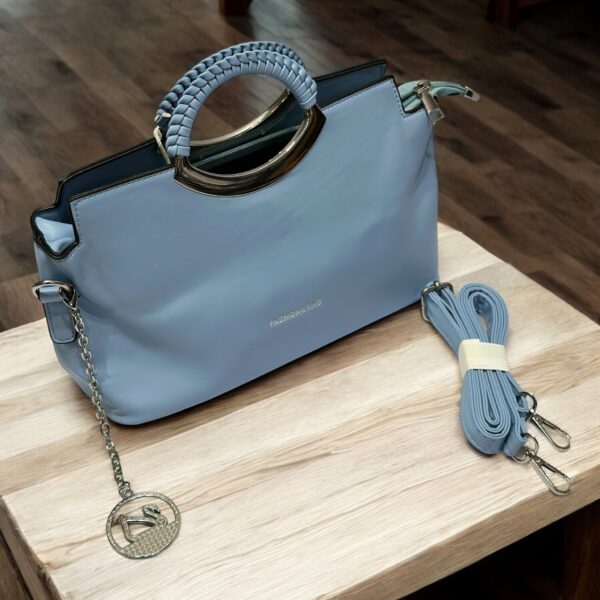 Elegant Metallic Handle Shoulder Bag - Image 8