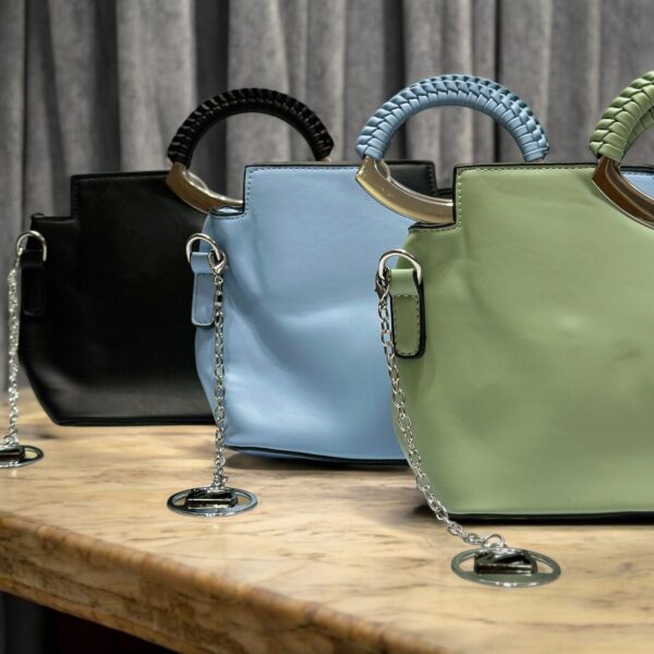 Elegant Metallic Handle Shoulder Bag - Image 16