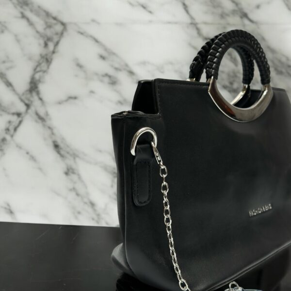 Elegant Metallic Handle Shoulder Bag - Image 2