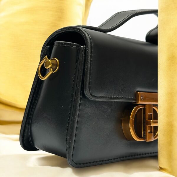 Elegant Leather Handbag with Gold Buckle - Image 4