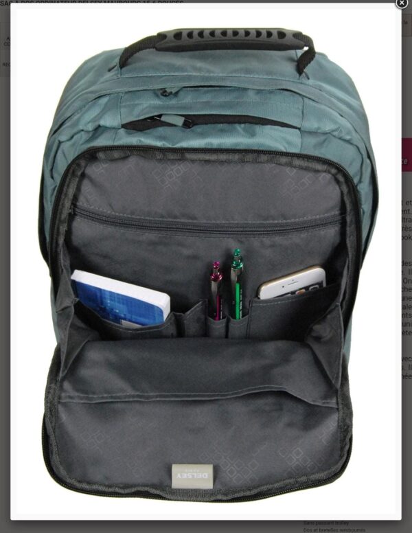 Delsey Maubourg 15 Ltrs Anthracite Casual Backpack 15.6 - Image 9